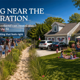 July 4 home buying in the LBI Region with coastal homes, beach access, flags, parking, and mainland backyard space