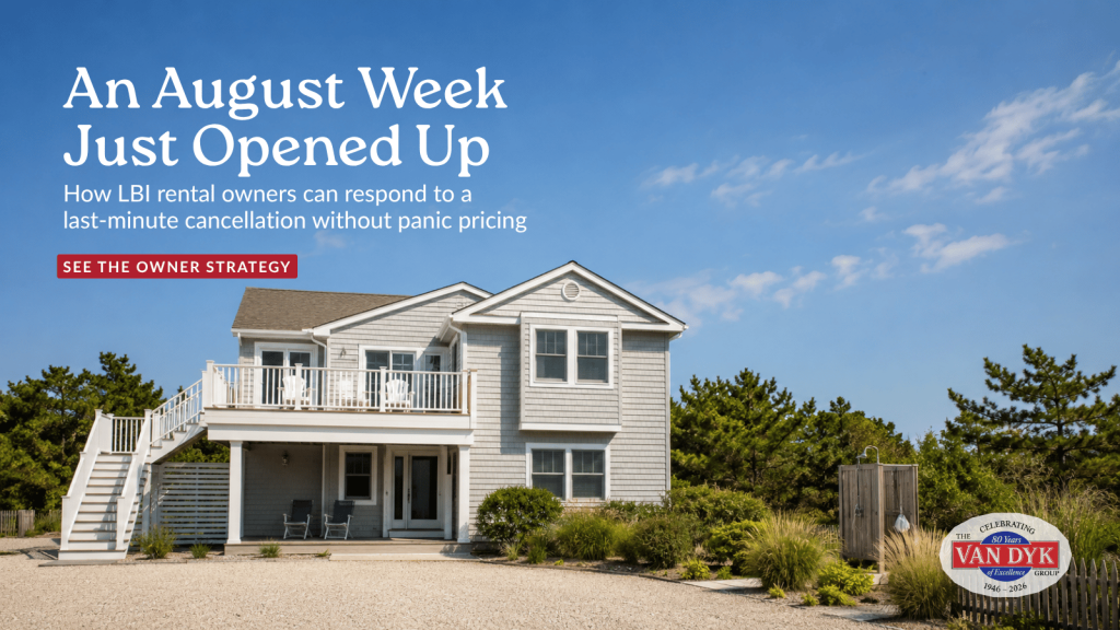 Long Beach Island vacation rental home available after an August cancellation