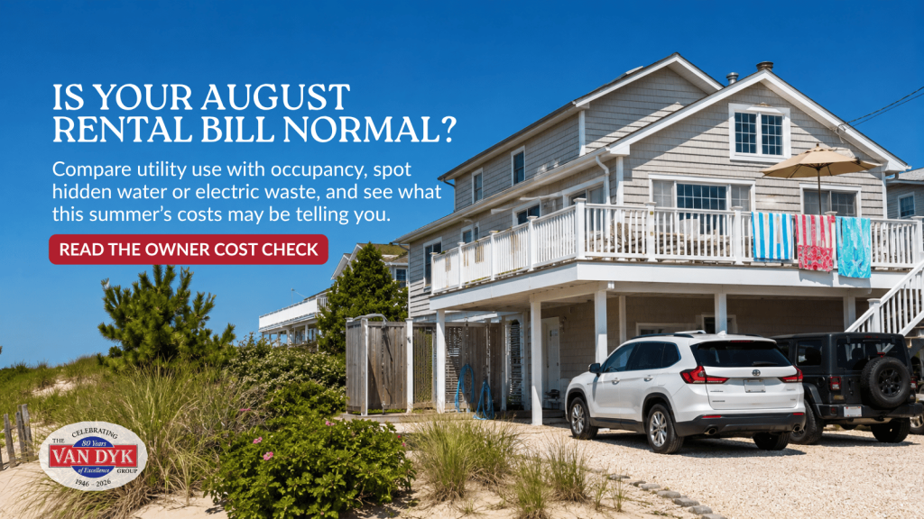 Elevated Long Beach Island vacation rental home in August with dune landscaping, outdoor shower, deck towels, and parked cars.