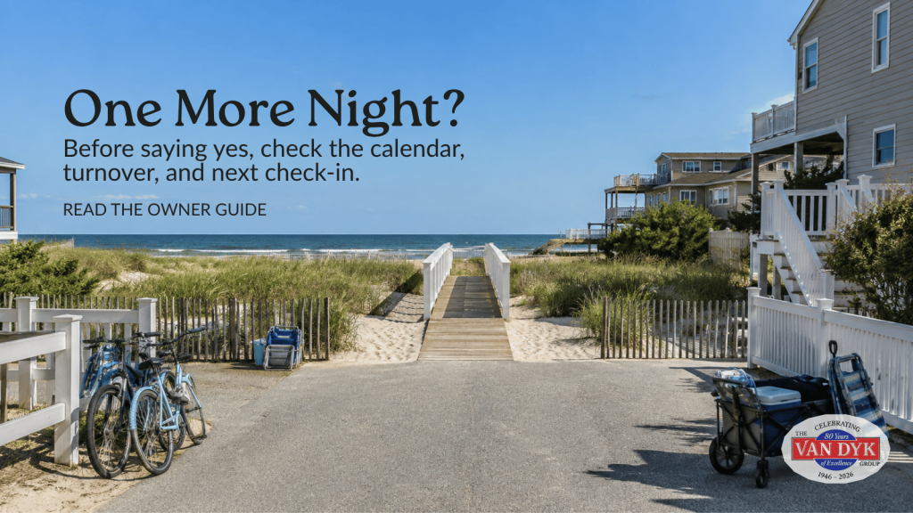LBI beach access in August near vacation rental homes, illustrating how owners can handle guest requests to extend their stay.
